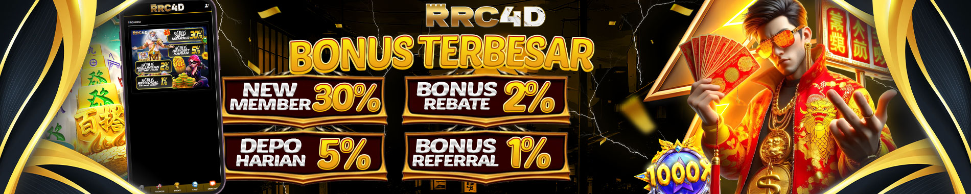 RRC4D - Bonus Terbesar Gampang Claim Untuk Semua Member